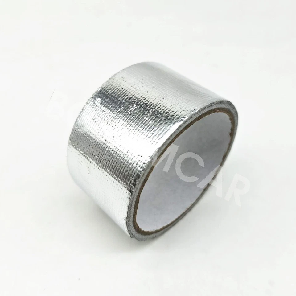 Car Exhaust Pipe Insulation Tape Muffler Heat Thermal Wrap Accessories Silver - Imagem 1 de 4