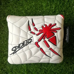 Weiße Leder Spinne Stickerei Magnet Golfschläger Square Mallet Putter Head Cover - Bild 1 von 6