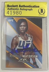 Michelle Waterson signed Topps UFC Card. Beckett Seal Of Authenticity COA.