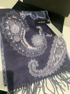 Sciarpa Fraas Cashmink modello Paisley nuova imballata viola - Foto 1 di 7