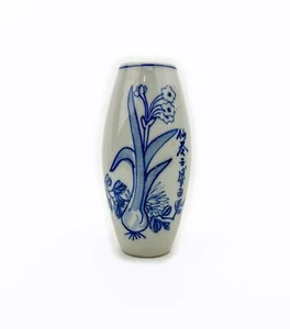 Vintage kleine blau-weiße Keramik Vase Narzisse Zwiebel Blume - Bild 1 von 13
