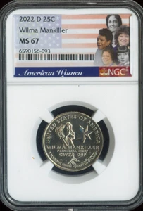 Asta 2022-D Wilma Mankiller Quarter NGC MS67 - Foto 1 di 2