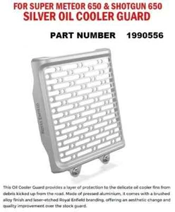 Se adapta a Royal Enfield Silver Oil Cooler Guard Bear/Super Meteor/Interceptor/GT-650 - Imagen 1 de 6