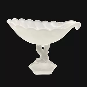 De colección Westmoreland Delfín Koi Pez Pedestal Concha Compota Cuenco Vidrio Satinado - Imagen 1 de 17