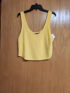 Yellow Knit Tank Crop Top. NWT. Large Juniors. Forever 21. Cute. - Picture 1 of 9