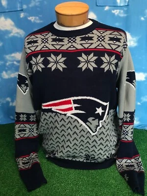 New England Patriots Sweatshirt ugly Sweater XL Christmas Team Apparel 35 S16 - Image 1 of 4