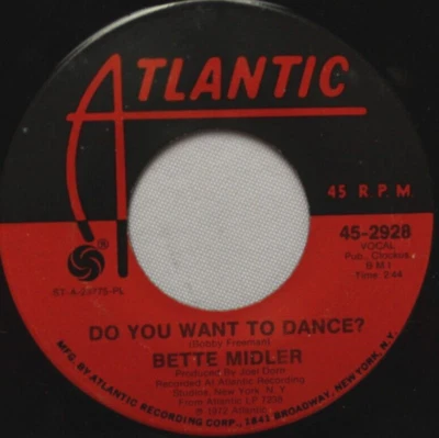 BETTE MIDLER DO YOU WANT TO DANCE / SUPERSTAR 45 7" VINYL RECORD ATLANTIC - Image 1 of 4