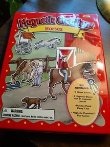 Magnetic Creations Horses Contains 1 Scene Toy Travel Game Imagination Ages 4+ - Picture 1 of 3