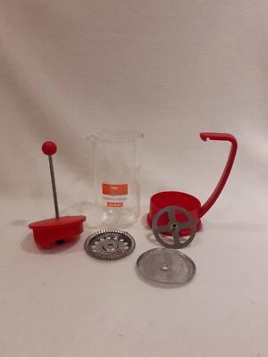 BODUM The Original French Press Coffee Maker.Red Plastic Lid,Handle/Base.300ml - Image 1 of 4