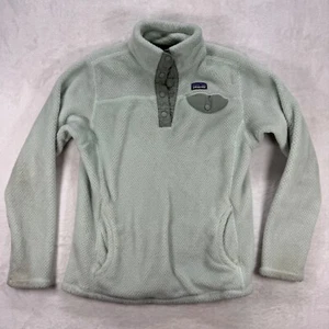 Patagonia Girls Pullover Fleece Snap-T Thermal Pro Jacket Green XL READ - Picture 1 of 13