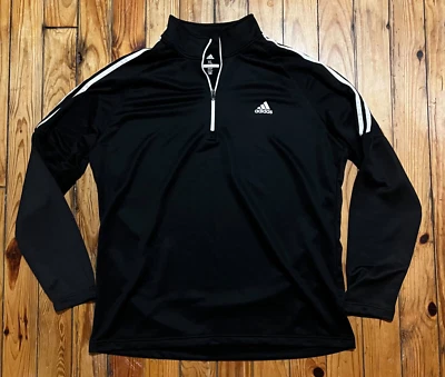 ADIDAS GOLF Black French Terry 1/4 Zip Pullover Jacket Size XL - Image 1 of 3