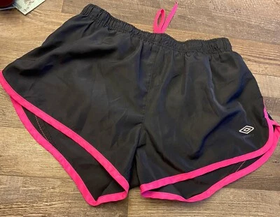 Pantalones Cortos de Correr de Fútbol Umbro Vintage Para Mujer Negros y Rosa Talla Pequeña Foto 1 de 4