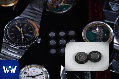 2 Bulova Accutron Batteries with Spacers for 214 OR 218 Alkaline 1.5V (0% Hg) - Image 1 of 4