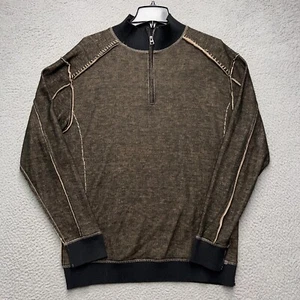 Buckle Black 1/4 Zip Sweater Mens XL Brown Light Weight Stretch Designer NWT NEW - Picture 1 of 12