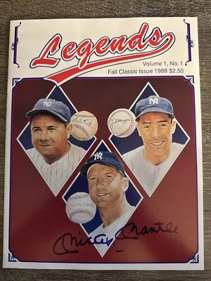 Revista Leyendas 1988 Autografiada y Certificada Mickey Mantle; ¡¡Como Nueva!!! Foto 1 de 4