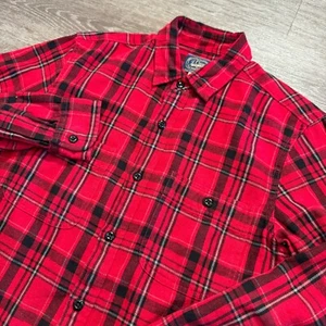 J.Crew Shirt Mens XS Red Black Plaid Flannel Outdoor Sportsmens Outfitter Adult - Picture 1 of 7
