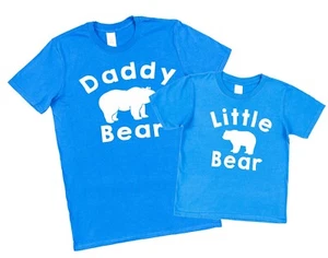 Daddy Bear & Little Bear Matching Kids & Mens T-Shirts Father & Son Daughter - Picture 1 of 9