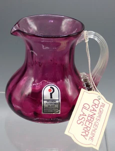 Pilgrim's Genuine Cranberry Glass Pitcher Art Glass with Original Tags Vintage - Picture 1 of 7