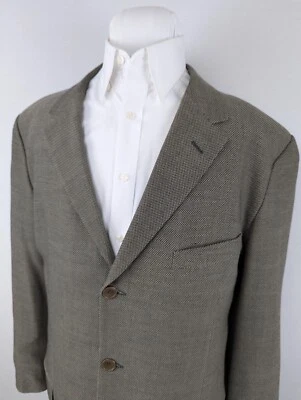 Calvin Klein 羊毛运动外套西装外套男式 46R 棕色粗花呢西装外套 — 第 1/4 张图片