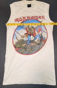Vintage 1983 Iron Maiden "British Metal Onslaught" Tour Sleeveless T-Shirt M - Bild 1 von 8