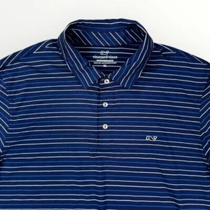 Polo Vineyard Vines Performance Uomo XL Righe Golf Elasticizzata Sportiva Blu - Foto 1 di 7