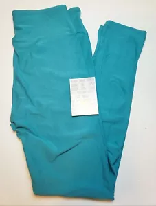 LuLaRoe OS Leggings LIGHT TEAL Blue Green Solid Color One Size (Size 2-10) NWT - Picture 1 of 7