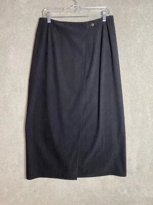 Falda envolvente vintage Talbots 8 negra midi carrera recta academia silenciosa lujo Foto 1 de 4