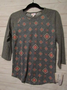 Lularoe Women's Randy Heathered Gray & Teal with Gray Sleeves Top Size XS NWT - Picture 1 of 3