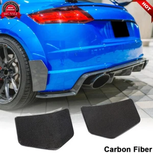 Fits Audi TT S-LINE TTS TT RS 16UP Carbon Fiber Rear Bumper Splitter Canard Fins - Picture 1 of 12