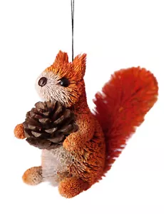 Hanging Ornament Animal Souvenir Decoration Gift RED RUST SQUIRREL SITTING 13cm - Bild 1 von 1