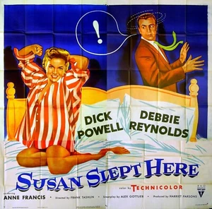 SUSAN SLEPT HERE 1954 Dick Powell, Debbie Reynolds, Anne Francis US 6-SHEET - Picture 1 of 1
