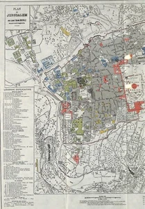 ANCIENNE CARTE OLD MAP  JERUSALEM GRAVURE ENGRAVING 1887 - Picture 1 of 1
