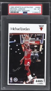 1986 SPORTS ILLUSTRATED MICHAEL JORDAN ROOKIE TEST STICKERS #4465 PSA 6 EX-MT - Picture 1 of 4