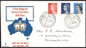 1967 Australia 5c QE II Set Of 3 Definitive's Parade Addressed FDC, VGC - Bild 1 von 1