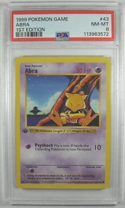 Pokémon 1999 Base Set 1ST EDITION ABRA 43/102 PSA 8 RARE - Picture 1 of 2