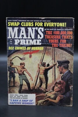 Man's Prime (1963) V3 #14 enero 1966 cubierta de tortura bondage gran arte interior en muy buena condición Foto 1 de 3