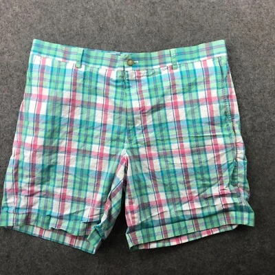 Southern Tide Shorts Mens 40 Green Pink Check Pockets Preppy 8" Inseam - Image 1 of 4
