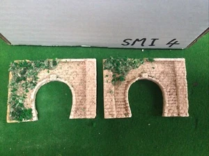 2 X Z Scale Single Track Tunnel Portals, Brick Style, Painted With Foliage SMI 4 - Picture 1 of 7