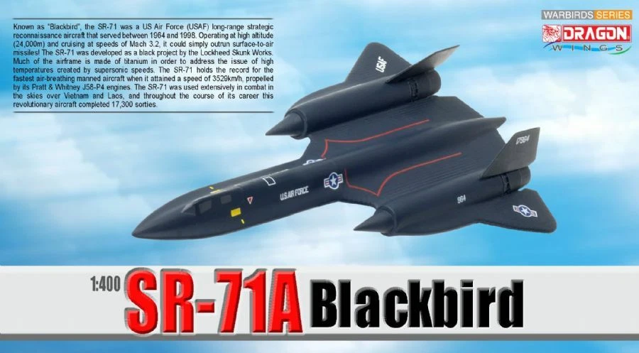 Dragon Wings 56263 SR-71A Blackbird Lockheed Strategic Recon Plane 1/400 Model - Image 1 of 4