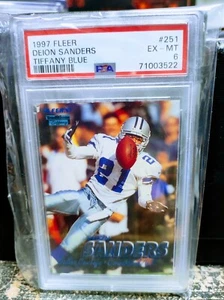 Fleer Tiffany Deion Sanders Cowboys Blue PSA 6 Coach Prime Colorado Buffaloes - Picture 1 of 2
