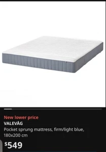 IKEA Pocket sprung mattress/ Extra firm 180x200cm - Picture 1 of 2