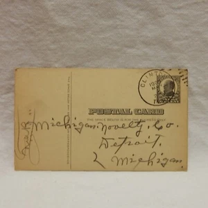 UX20 ''WILLIAM McKINLEY'' POSTAL CARD ONE CENT POSTMARKED 1909 - Picture 1 of 2