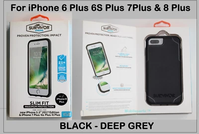 Griffin Survivor Strong Case for Apple iPhone 6 Plus 6S Plus 7 Plus 8 Plus Black - Image 1 of 3