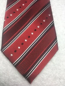 STEVE HARVEY MENS TIE RED WITH BLACK WHITE 4 X 59 - Picture 1 of 4