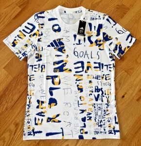 Camiseta de fútbol Adidas PRESHI KCC adulto mediana delgada blanca cree positividad nueva con etiquetas - Imagen 1 de 9