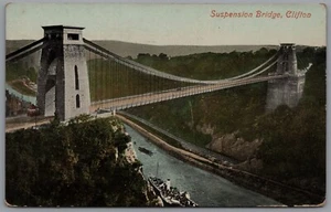 Suspension Bridge Clifton Bristol England Postcard Postmark 1910 - Picture 1 of 2