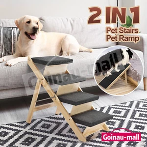 Puppy Cat Ladder Dog Ramp Pet Stairs 4 Steps for Bed Car Couch Sofa Folding 2in1 - Picture 1 of 9