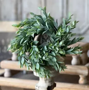 Pillar Candle Ring Rainwashed Leaves Artificial Greenery Floral Wreath 3 inch - Picture 1 of 5