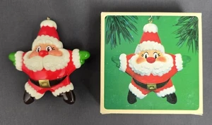 Vintage 1984 Hallmark Keepsake Christmas Ornament Santa Star Claus with Box - Picture 1 of 2