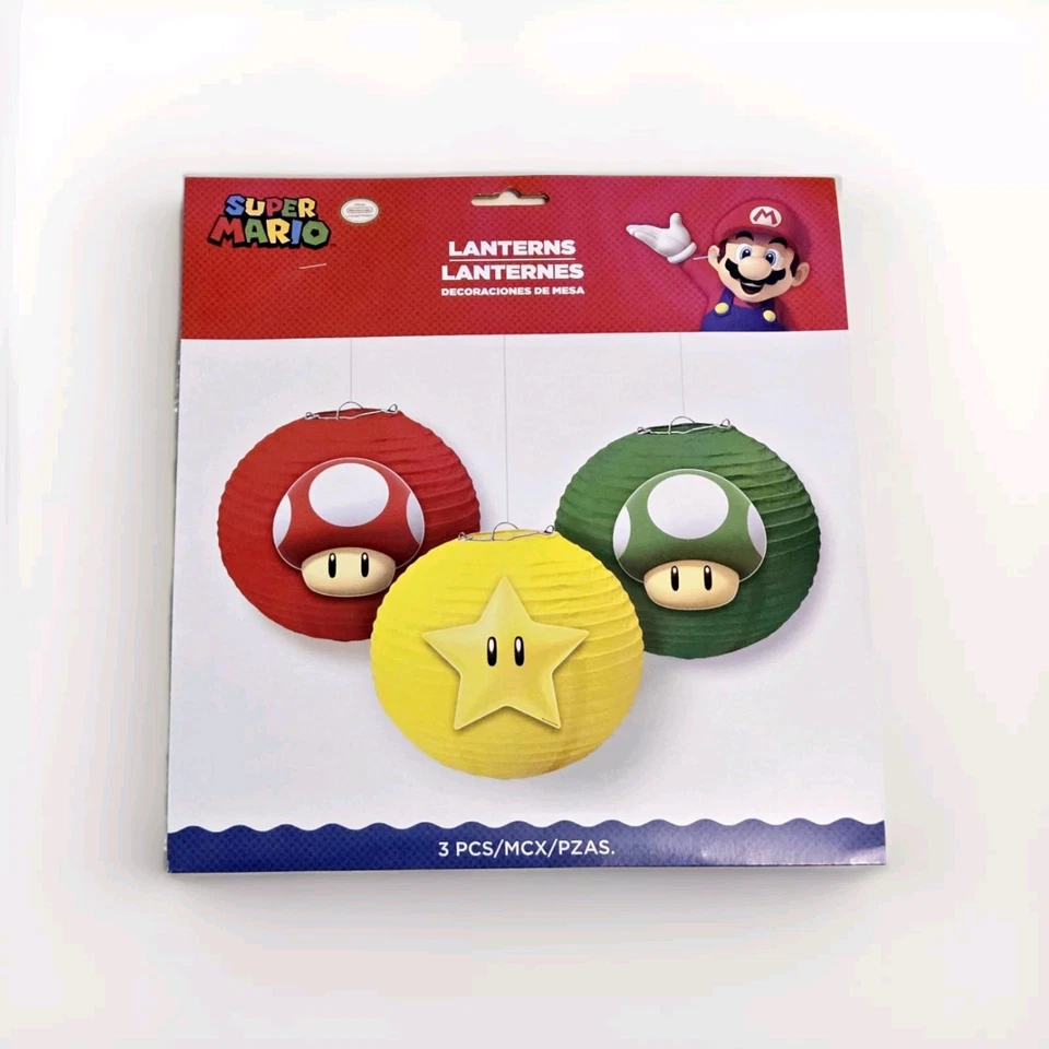 Super Mario Brothers Bros Hanging Paper Party Lanterns Set Of 3 New - Image 1 of 1